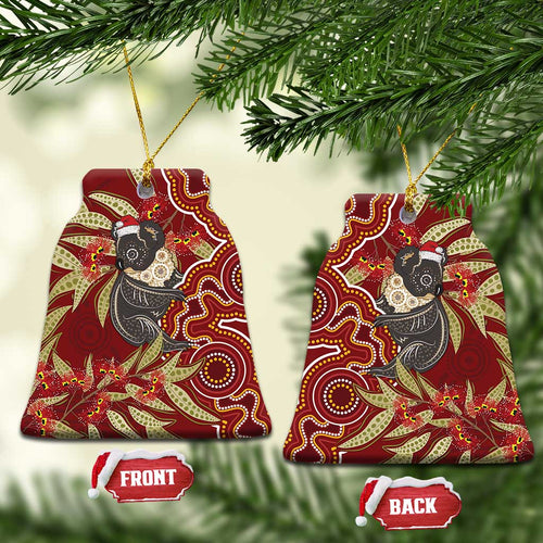 Australia Santa Koala Ceramic Ornament Aboriginal Style