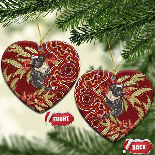 Australia Santa Koala Ceramic Ornament Aboriginal Style