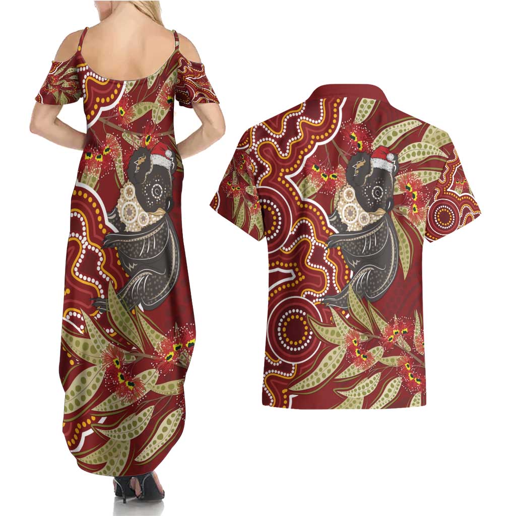 Australia Santa Koala Couples Matching Summer Maxi Dress and Hawaiian Shirt Aboriginal Style