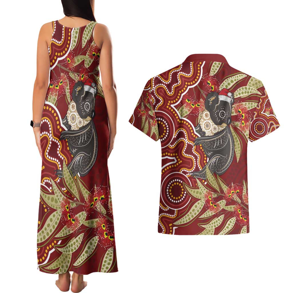 Australia Santa Koala Couples Matching Tank Maxi Dress and Hawaiian Shirt Aboriginal Style