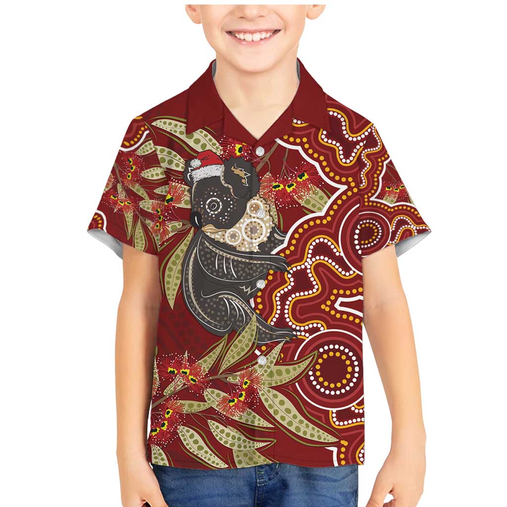 Australia Santa Koala Family Matching Mermaid Dress and Hawaiian Shirt Aboriginal Style