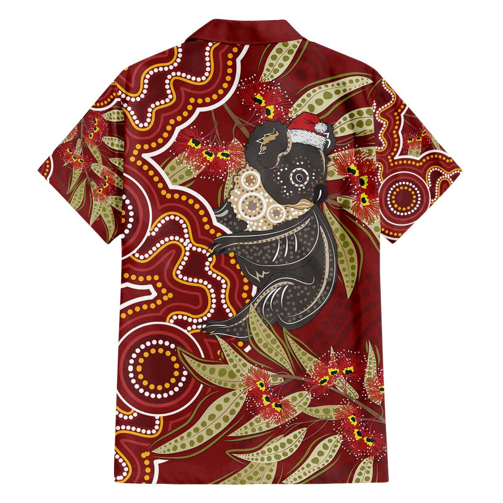 Australia Santa Koala Family Matching Off The Shoulder Long Sleeve Dress and Hawaiian Shirt Aboriginal Style