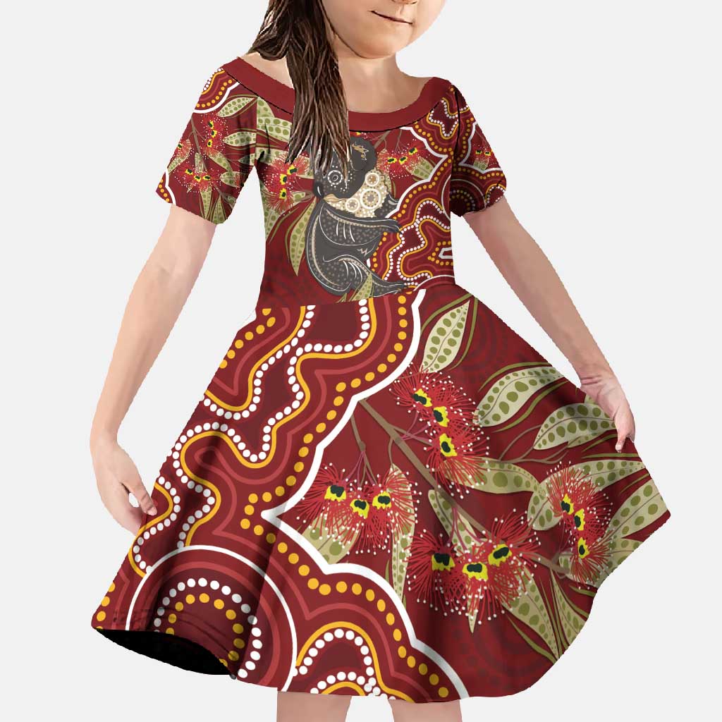 Australia Santa Koala Family Matching Off Shoulder Maxi Dress and Hawaiian Shirt Aboriginal Style