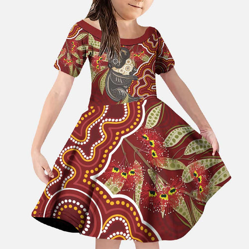 Australia Santa Koala Family Matching Off Shoulder Maxi Dress and Hawaiian Shirt Aboriginal Style