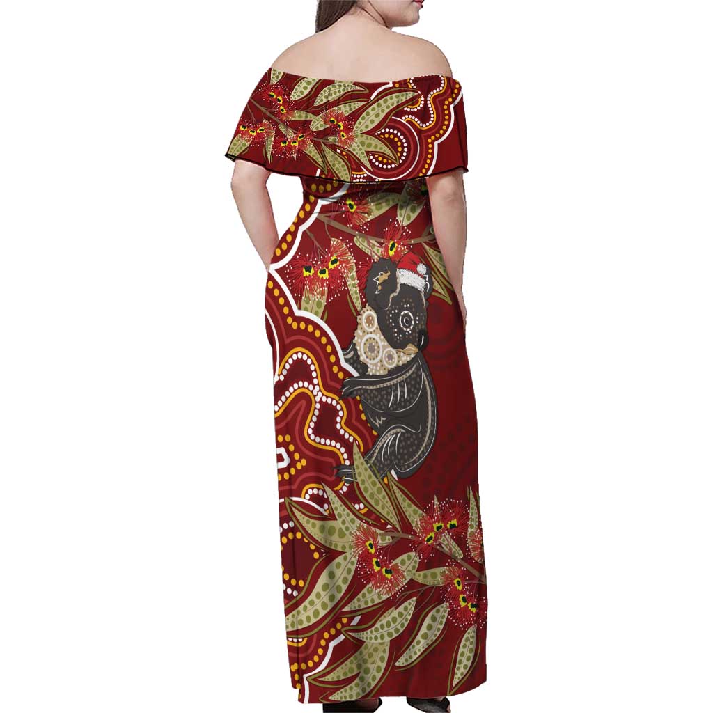Australia Santa Koala Family Matching Off Shoulder Maxi Dress and Hawaiian Shirt Aboriginal Style