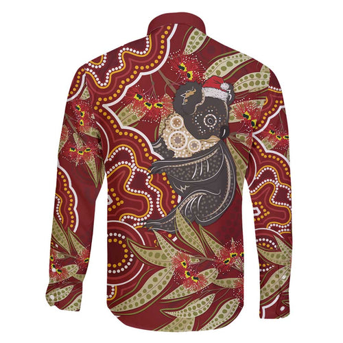 Australia Santa Koala Family Matching Off Shoulder Short Dress and Hawaiian Shirt Aboriginal Style
