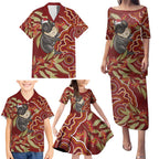 Australia Santa Koala Family Matching Puletasi and Hawaiian Shirt Aboriginal Style