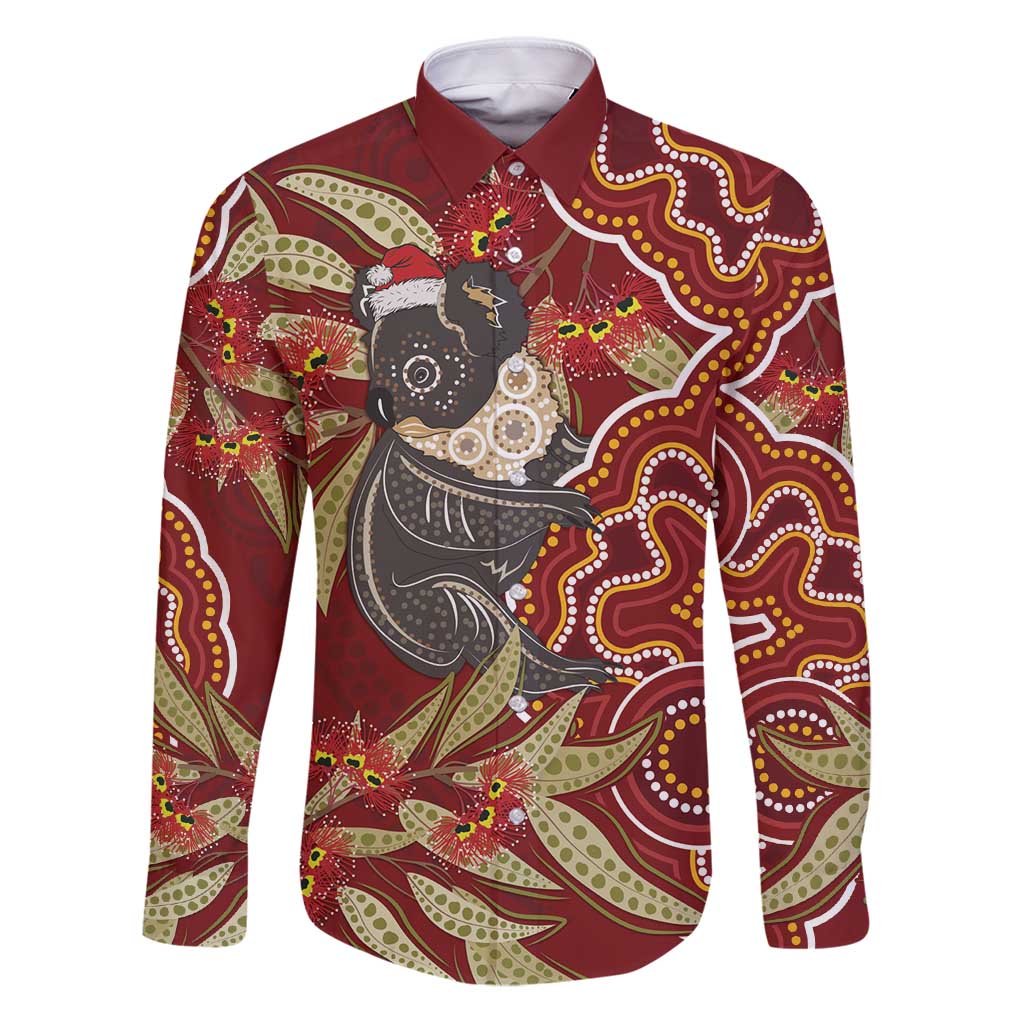 Australia Santa Koala Family Matching Puletasi and Hawaiian Shirt Aboriginal Style