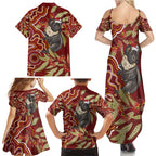 Australia Santa Koala Family Matching Summer Maxi Dress and Hawaiian Shirt Aboriginal Style