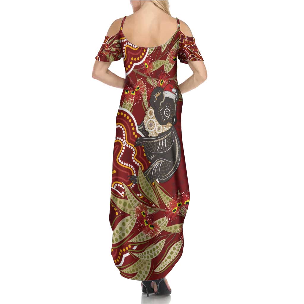 Australia Santa Koala Family Matching Summer Maxi Dress and Hawaiian Shirt Aboriginal Style