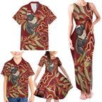 Australia Santa Koala Family Matching Tank Maxi Dress and Hawaiian Shirt Aboriginal Style