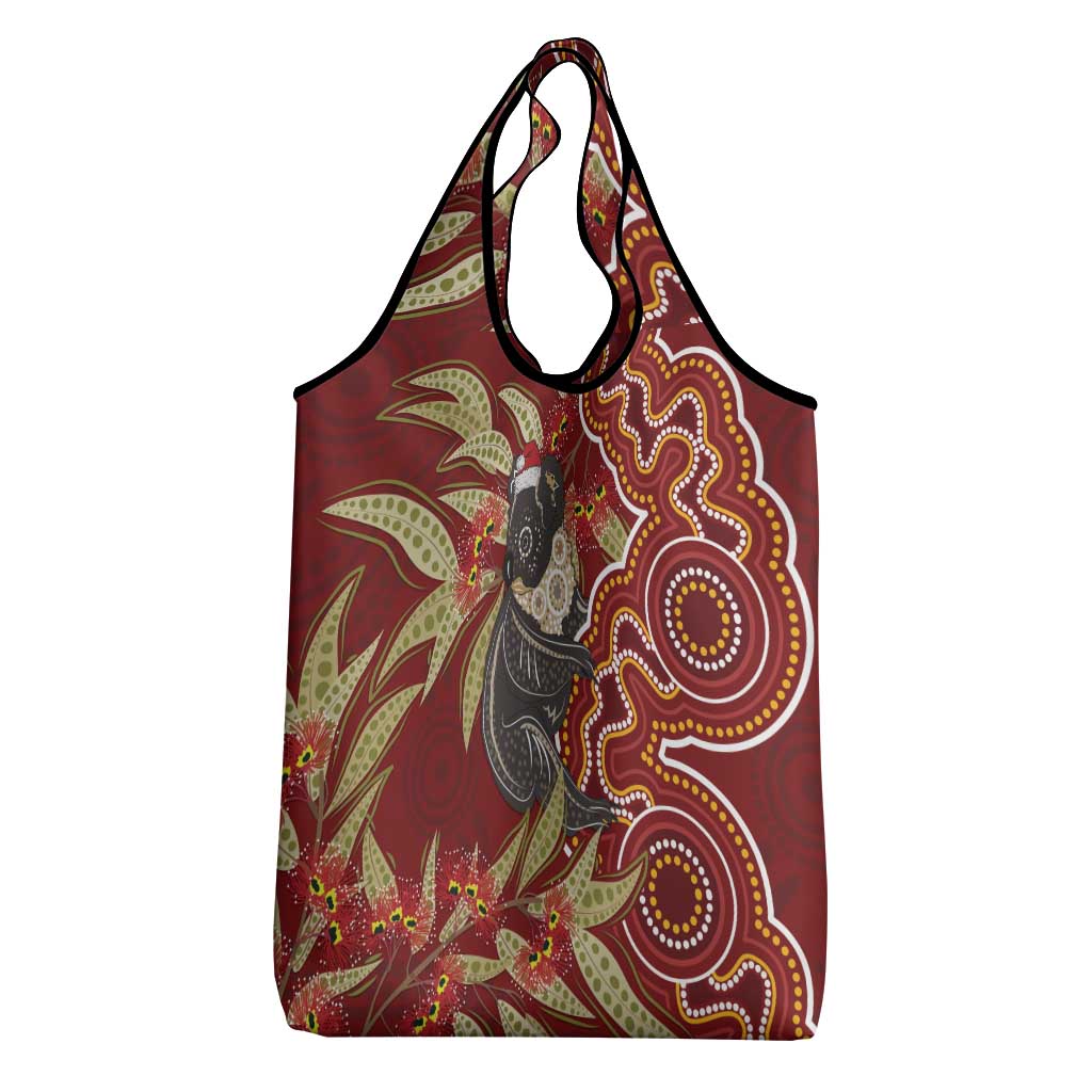 Australia Santa Koala Grocery Bag Aboriginal Style