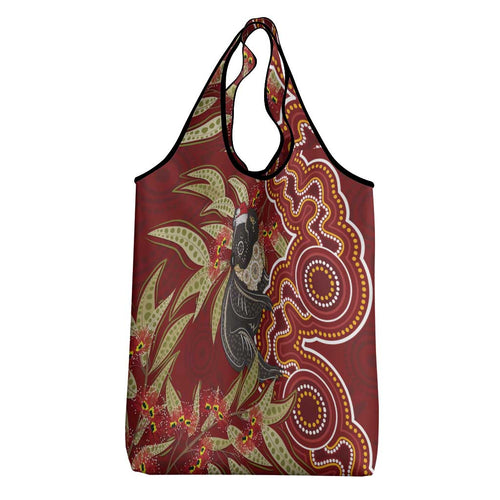 Australia Santa Koala Grocery Bag Aboriginal Style