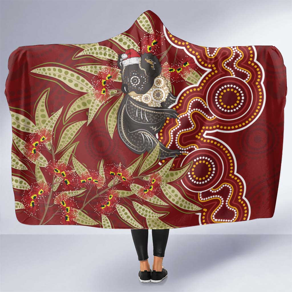 Australia Santa Koala Hooded Blanket Aboriginal Style