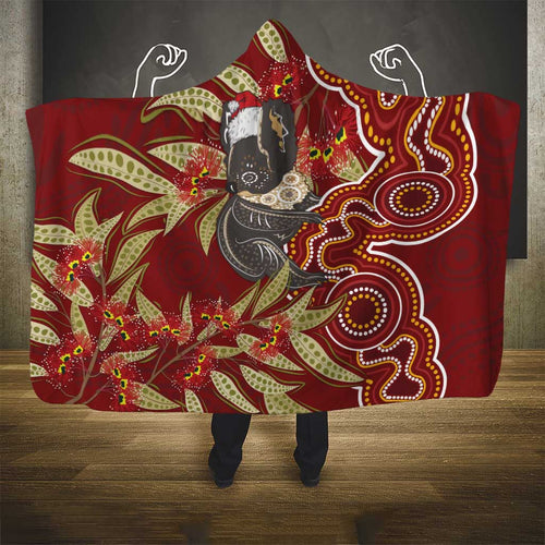 Australia Santa Koala Hooded Blanket Aboriginal Style