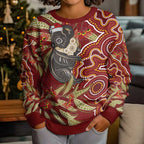 Australia Santa Koala Kid Ugly Christmas Sweater Aboriginal Style