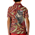 Australia Santa Koala Kid Polo Shirt Aboriginal Style