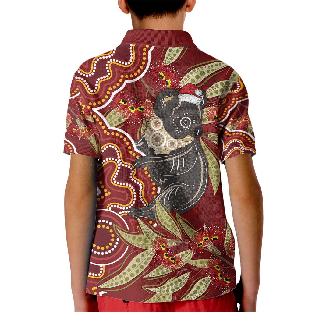 Australia Santa Koala Kid Polo Shirt Aboriginal Style
