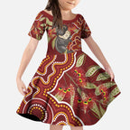 Australia Santa Koala Kid Short Sleeve Dress Aboriginal Style