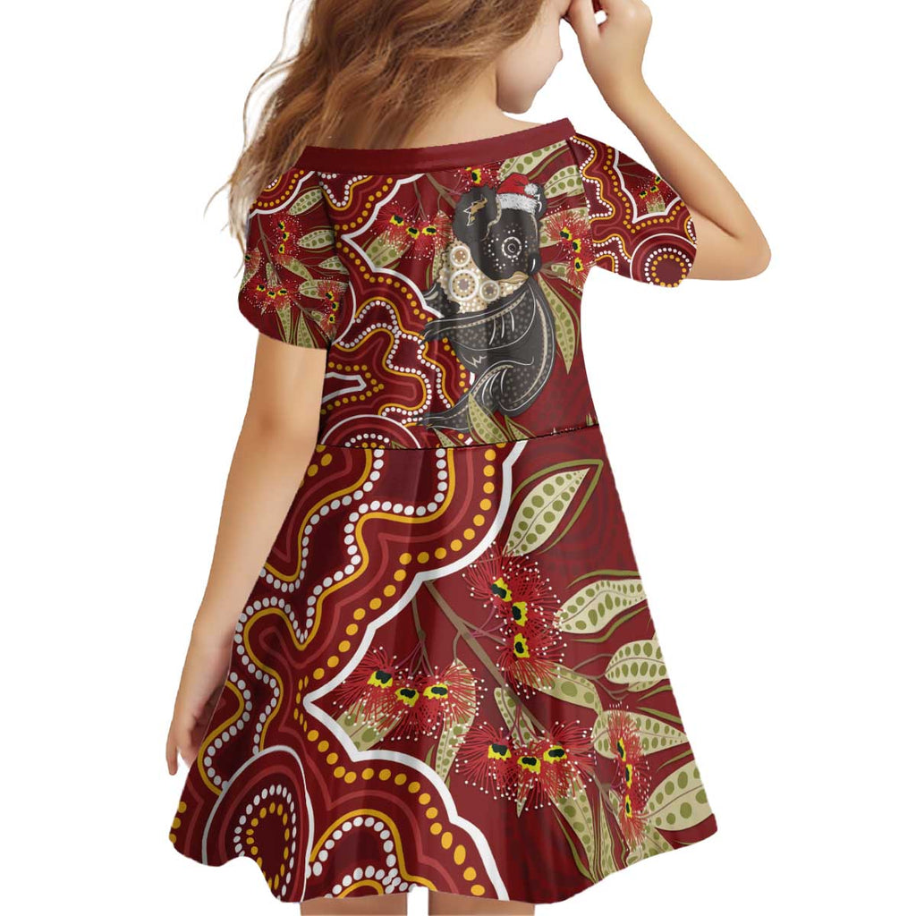 Australia Santa Koala Kid Short Sleeve Dress Aboriginal Style