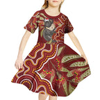 Australia Santa Koala Kid Short Sleeve Dress Aboriginal Style