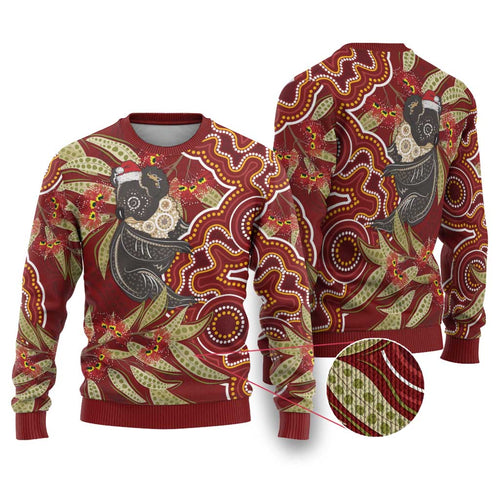 Australia Santa Koala Ugly Christmas Sweater Aboriginal Style
