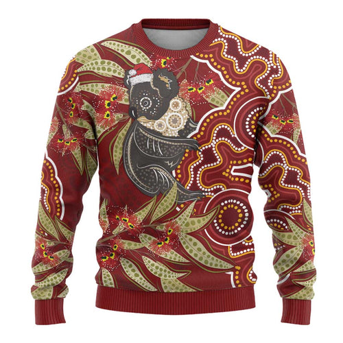 Australia Santa Koala Ugly Christmas Sweater Aboriginal Style