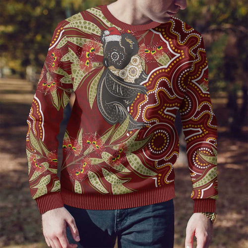 Australia Santa Koala Ugly Christmas Sweater Aboriginal Style