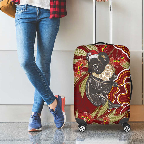 Australia Santa Koala Luggage Cover Aboriginal Style