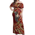 Australia Santa Koala Off Shoulder Maxi Dress Aboriginal Style