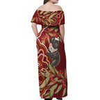 Australia Santa Koala Off Shoulder Maxi Dress Aboriginal Style