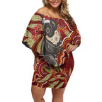 Australia Santa Koala Off Shoulder Short Dress Aboriginal Style
