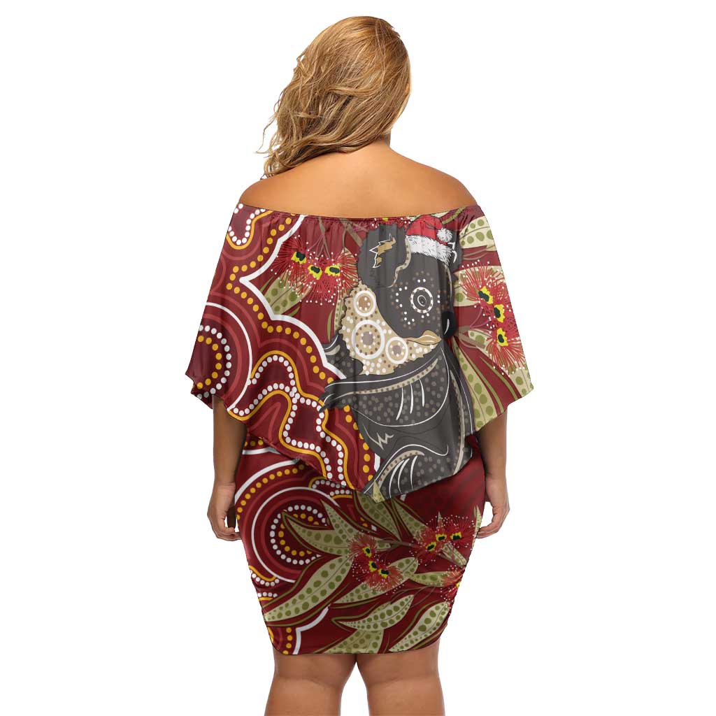 Australia Santa Koala Off Shoulder Short Dress Aboriginal Style