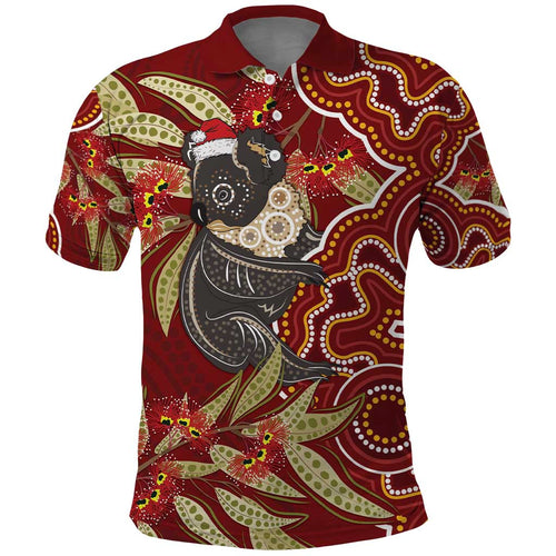 Australia Santa Koala Polo Shirt Aboriginal Style