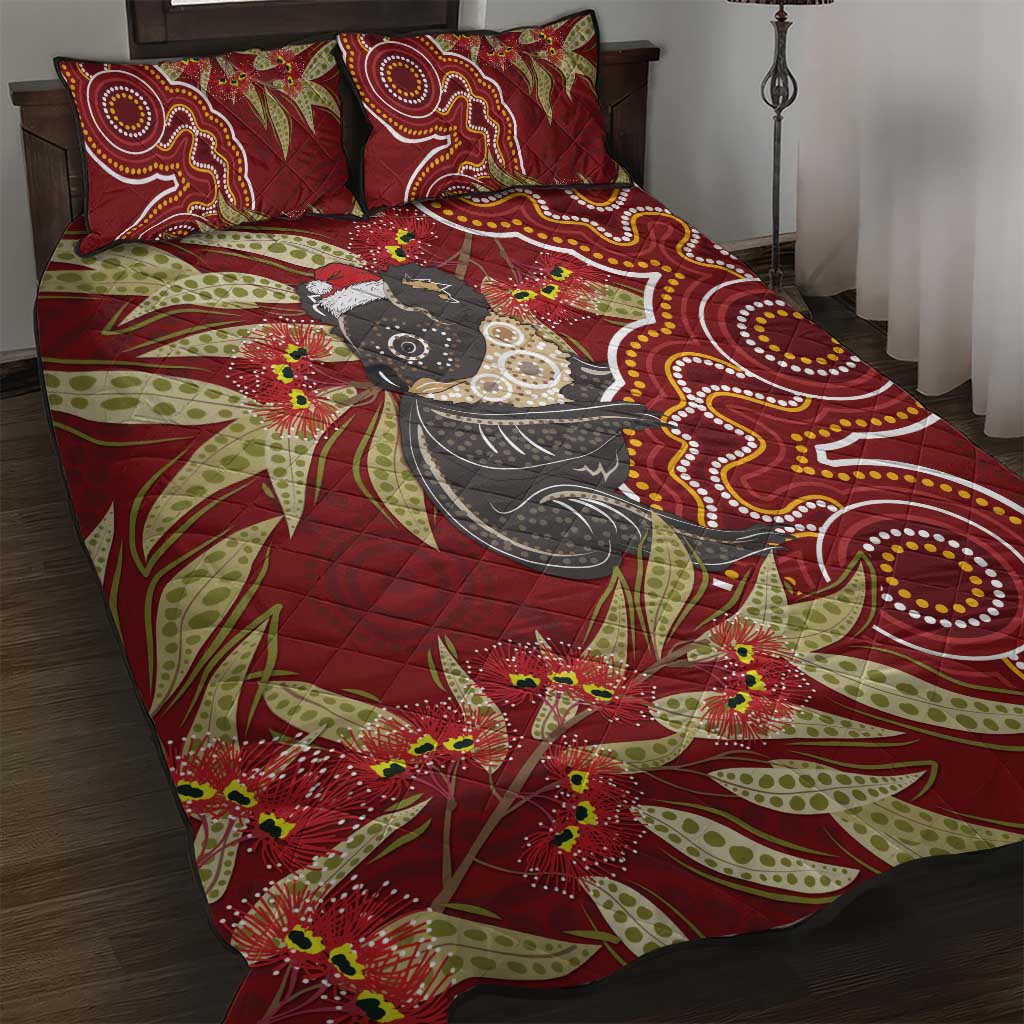 Australia Santa Koala Quilt Bed Set Aboriginal Style
