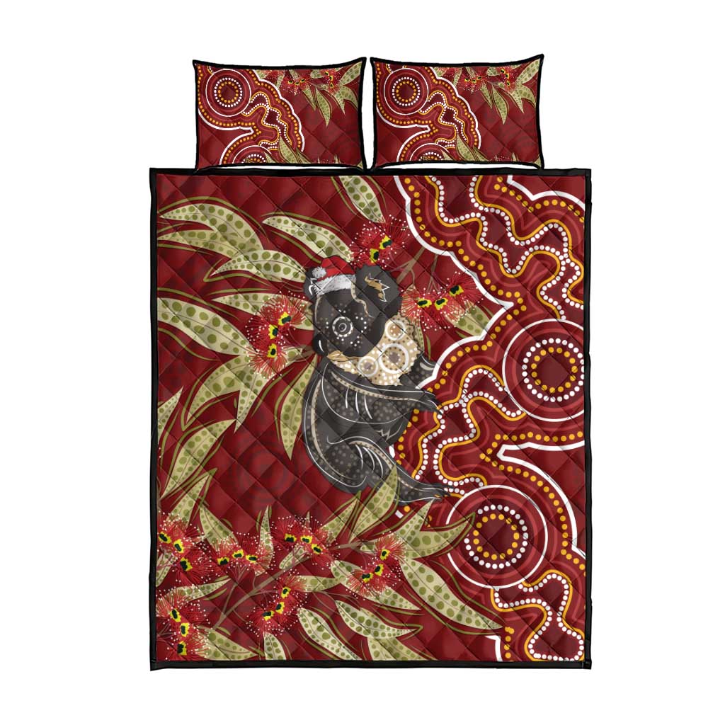 Australia Santa Koala Quilt Bed Set Aboriginal Style