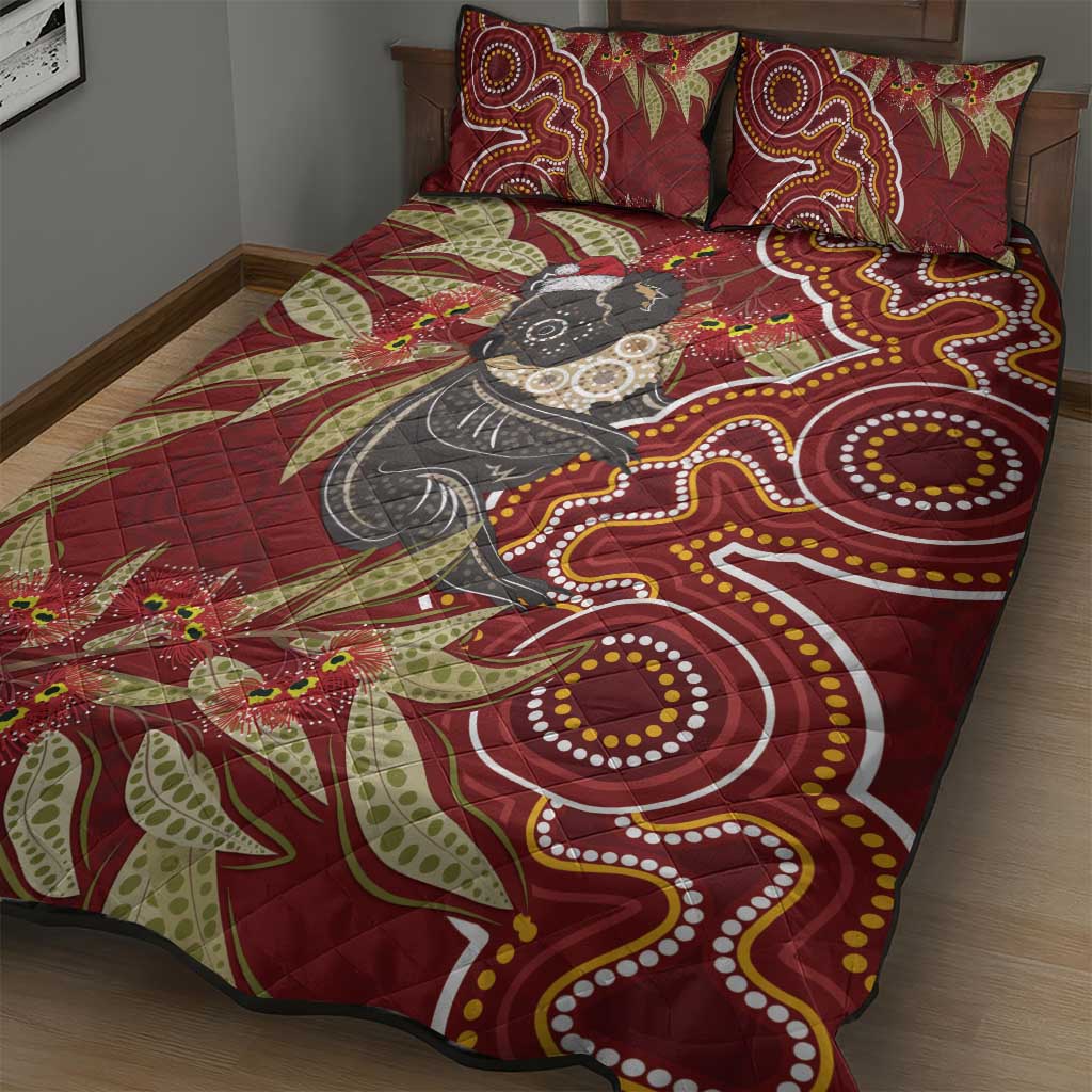 Australia Santa Koala Quilt Bed Set Aboriginal Style