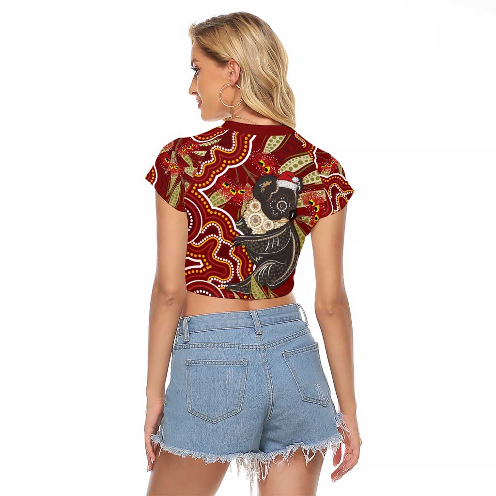 Australia Santa Koala Raglan Cropped T Shirt Aboriginal Style