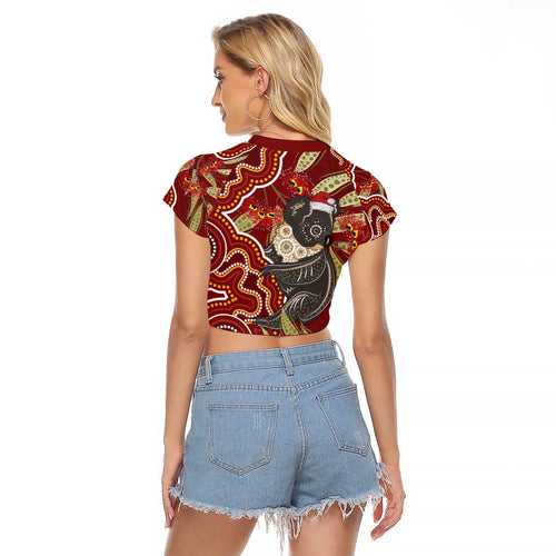 Australia Santa Koala Raglan Cropped T Shirt Aboriginal Style