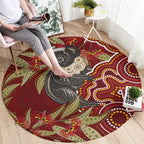 Australia Santa Koala Round Carpet Aboriginal Style