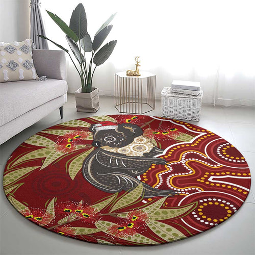 Australia Santa Koala Round Carpet Aboriginal Style