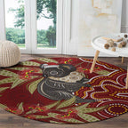 Australia Santa Koala Round Carpet Aboriginal Style