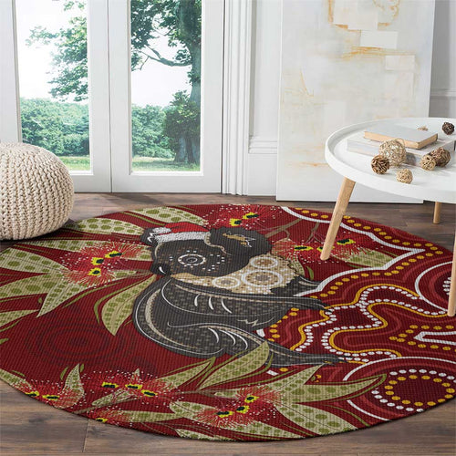 Australia Santa Koala Round Carpet Aboriginal Style