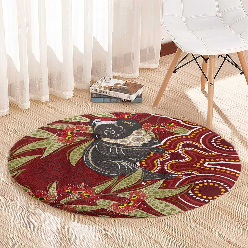 Australia Santa Koala Round Carpet Aboriginal Style