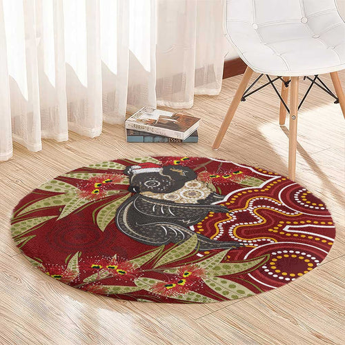 Australia Santa Koala Round Carpet Aboriginal Style