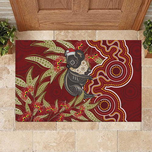 Australia Santa Koala Rubber Doormat Aboriginal Style