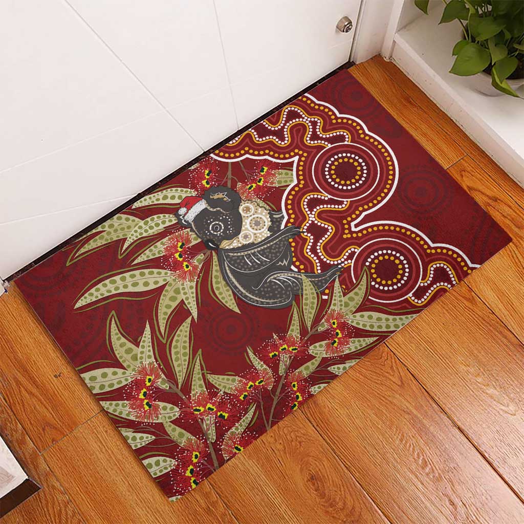 Australia Santa Koala Rubber Doormat Aboriginal Style