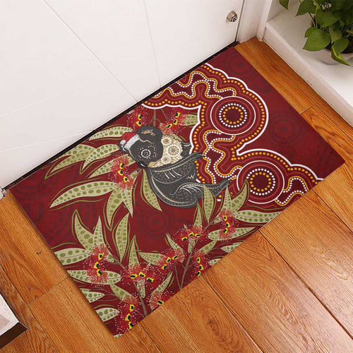 Australia Santa Koala Rubber Doormat Aboriginal Style