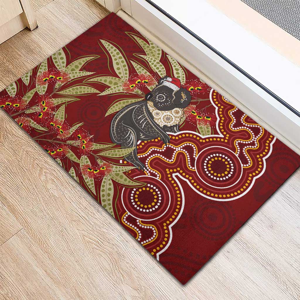 Australia Santa Koala Rubber Doormat Aboriginal Style