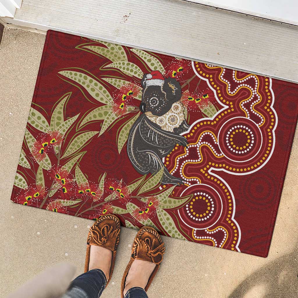 Australia Santa Koala Rubber Doormat Aboriginal Style